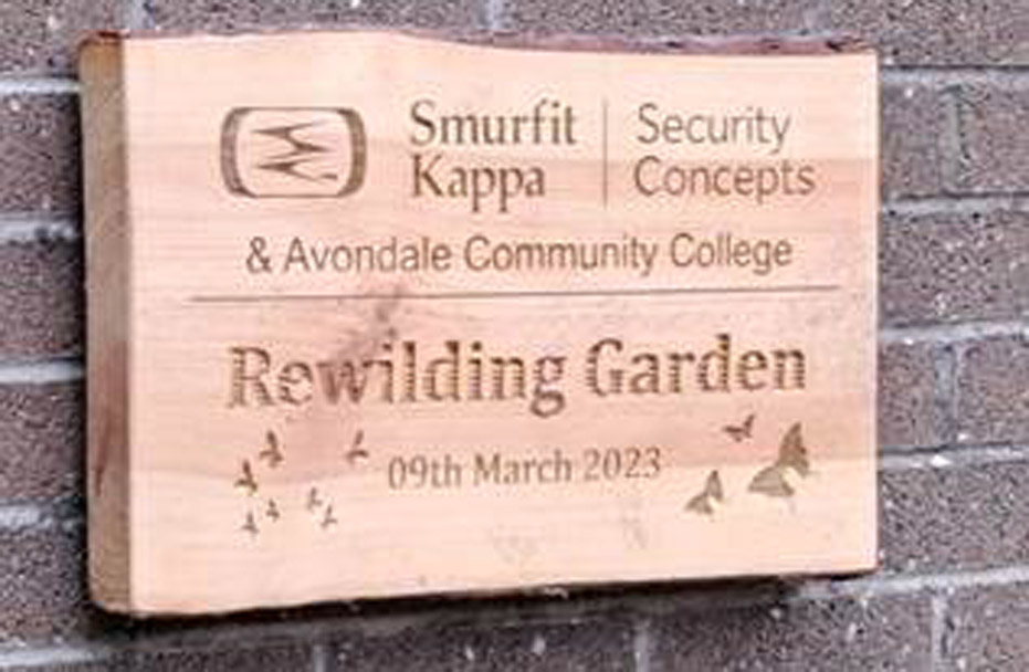 rewilding garden plaque